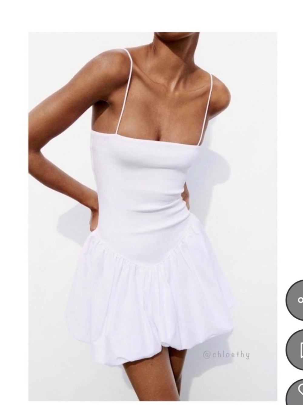Zara White Spaghetti Strap Mini Dress